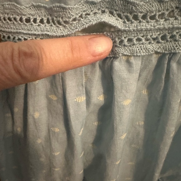 Anthropologie pilcro lace tiered Light Blue Sleeveless Midi Dress - Picture 7 of 8